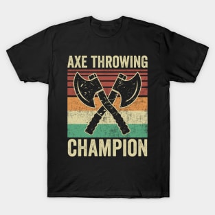 Funny Axe Throwing Champion Retro Vintage T-Shirt